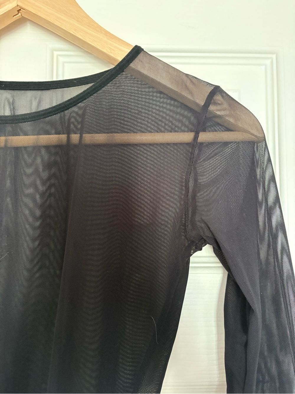 Sheer Black Long-Sleeve Bodysuit